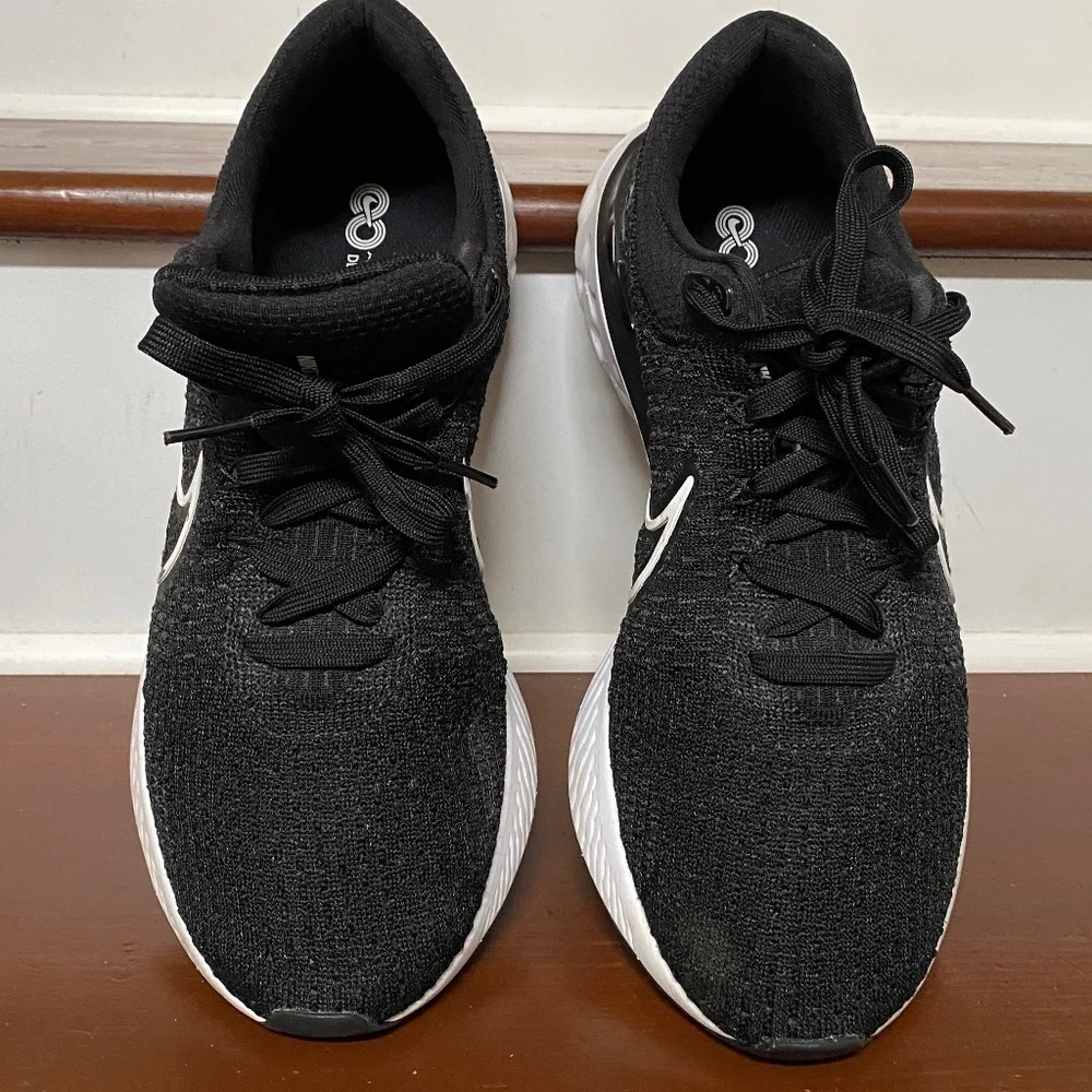 Nike React Infinity Flyknit 3 Black and White Size 11